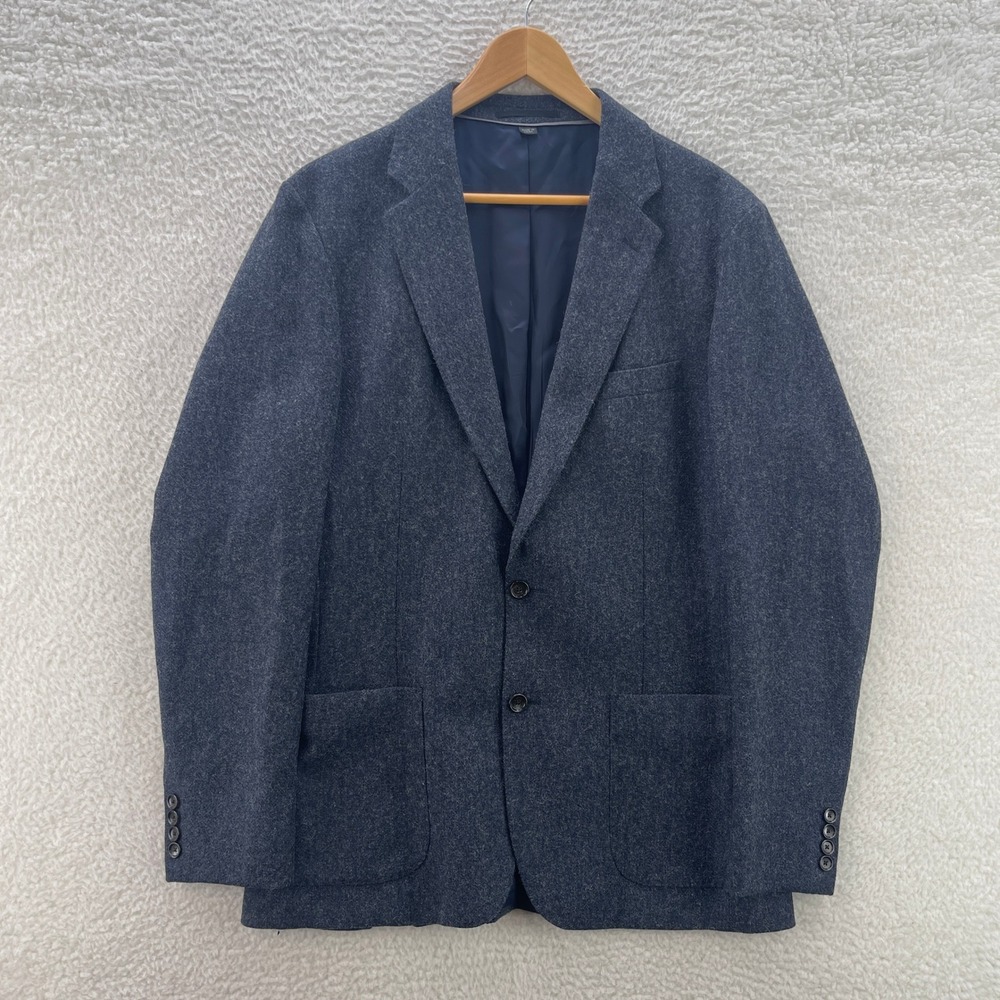 J Crew Ludlow Blazer Men 42L Slim Blue British Moon Cloth Wool Luxury Sport Coat
